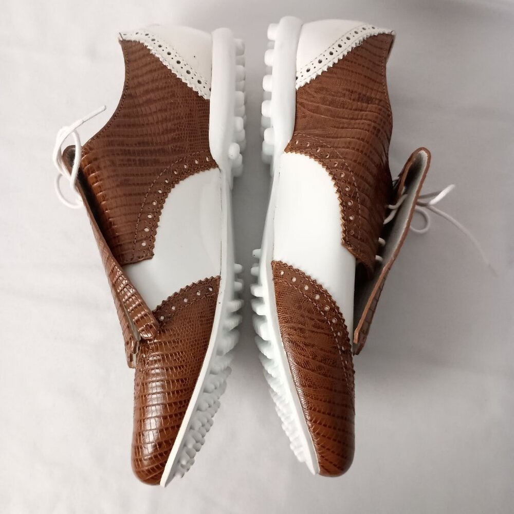 Peter Millar Brown and White Leather Driving Shoes - Picture 8 of 11